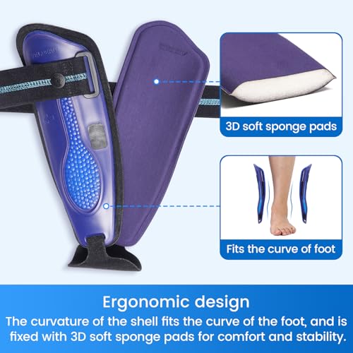 Ankle Stabilizer Brace for Sprain, Ligament Injury (Grade 1 to 2), Tendonitis, Adjustable Stirrup Ankle Support Splint for Women and Men,Reversible Left & Right Foots,One Size(Foam Pads, Blue)
