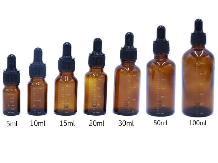 Ericotry 30Ml/1Oz: 3 Pcs 30Ml 1Oz Empty Refillable Amber Glass Graduated Dropper Bottle Essential Oil Cosmetics Elite Fluid Container Jar Pot Holder with Glass Pipette Dropper