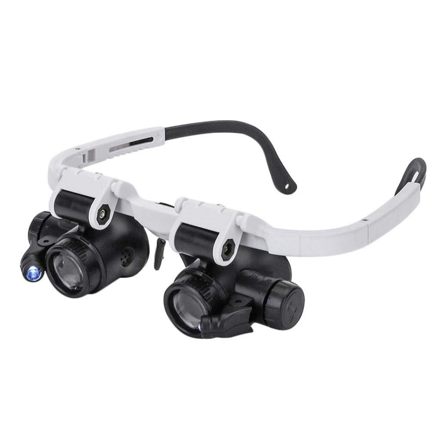 Headband Glasses Magnifier with LED Light 8X 15X 23X Magnifying Glass for Watchmaker Jewelry Optical Lens Glass Magnifier Loupe