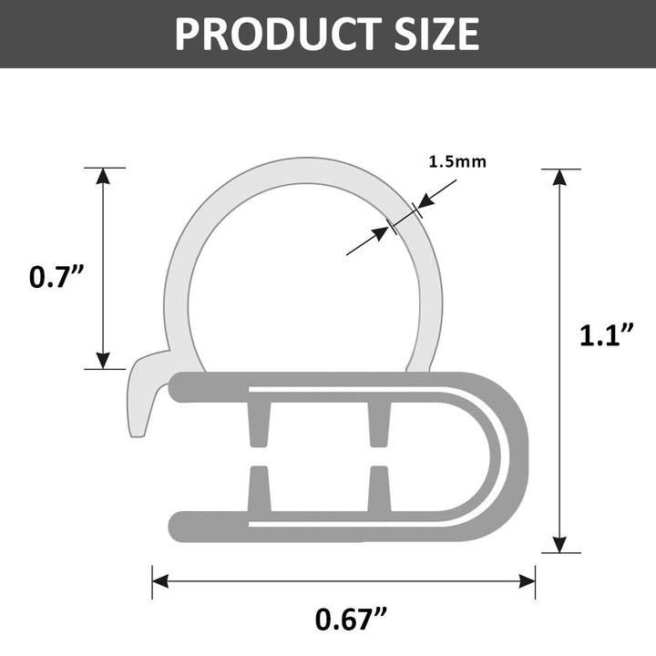 Automotive Weather Stripping Trim Seal Strip with Side Bulb for Cars, Boats, Trucks, RVs and Home Applications - PVC Bulb Trim with EPDM Rubber Seal (20Ft)