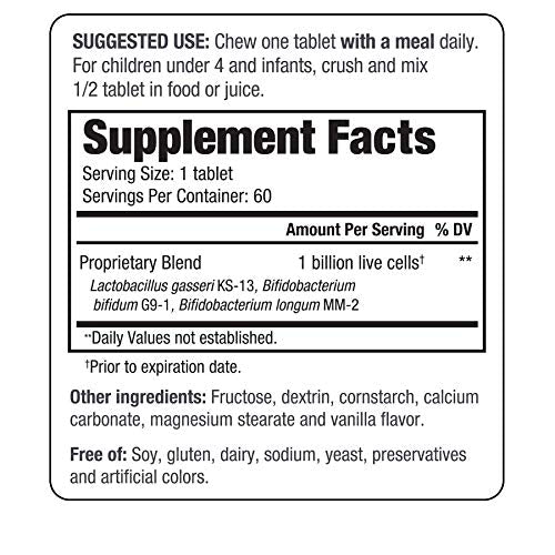 Kyo-Dophilius Kids Probiotic, Promotes Regularity and Immune Health*, 60 tablets (Packaging may vary)