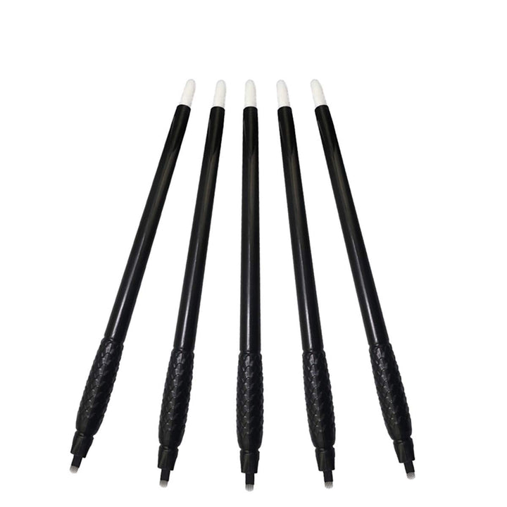 18U Shape Disposable Microblading Pen with 0.15mm Needle Blades with Pigment Sponge Eyebrows Permanent Makeup Tools (5pcs 0.15mm U18 Pens)