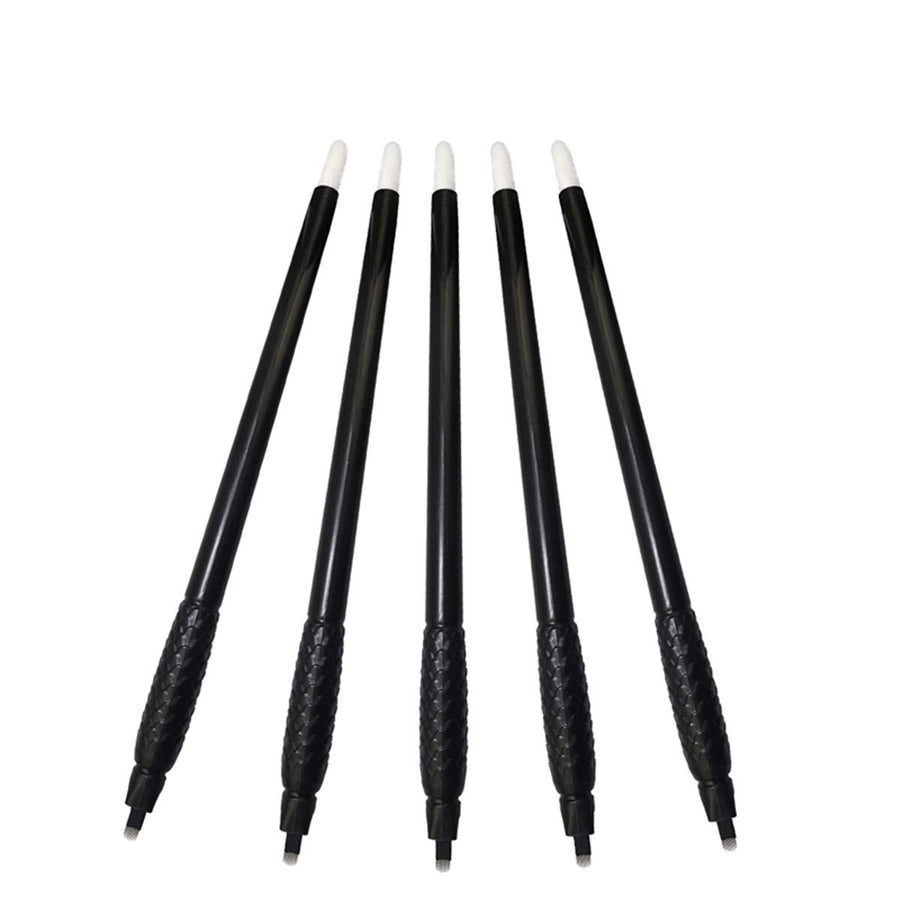 18U Shape Disposable Microblading Pen with 0.15mm Needle Blades with Pigment Sponge Eyebrows Permanent Makeup Tools (5pcs 0.15mm U18 Pens)