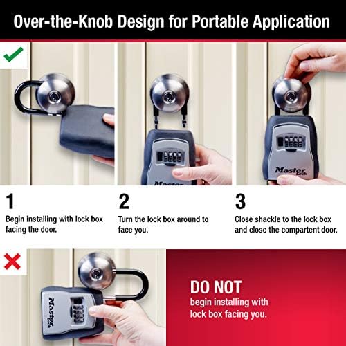 Key Lock Box, Outdoor Lock Box for House Keys, Key Safe with Combination Lock, 5 Key Capacity, 5400EC, Black