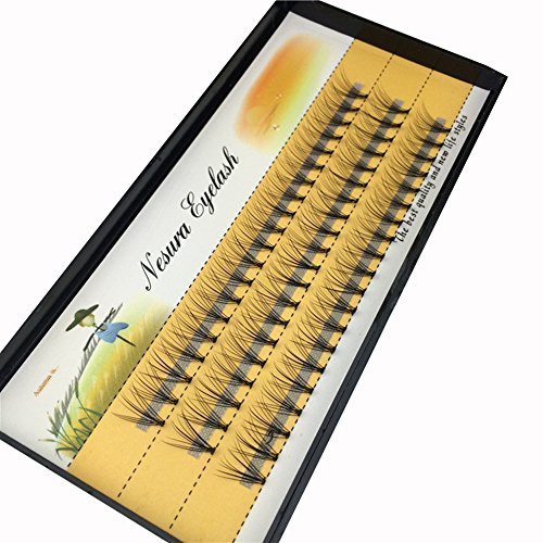 BODERMINCER 10D 60pcs Black Handmade False Eyelashes Natural Long Individual Eyelashes Extension Fake Lashes Makeup Beauty Cosmetic (10mm)