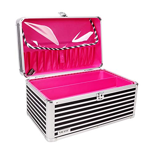 Locking Makeup Artist Case, Black White Stripe (VZ03755)