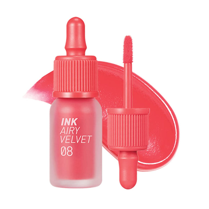 Ink Airy Velvet Lip Tint, Liquid Lip (0.14 fl oz, 008 PRETTY ORANGE PINK)