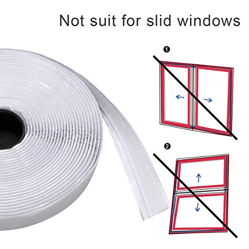 Portable Air Conditioner Window seal Kit, 158 Window Seal Kit for Portable Air-Conditioning with Zip and Adhesive Fastener White Airlock Sliding Window Seal Cloth for Mobile AC (118in/ 300cm)