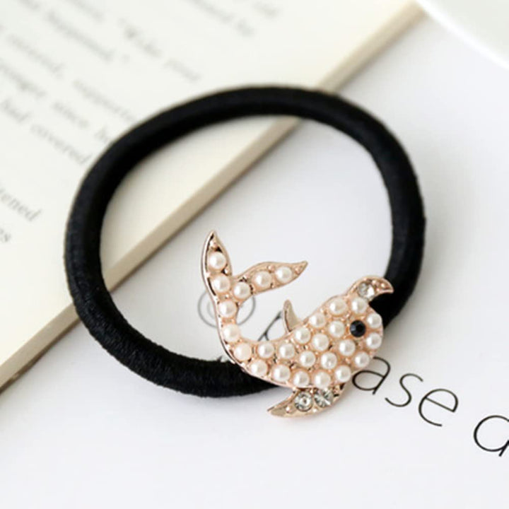 Casualfashion 5Pcs Korean Hair Accessories Butterfly Hair Ropes Rhinestone Hair Bow Hair Ties Hair Rings Accessories