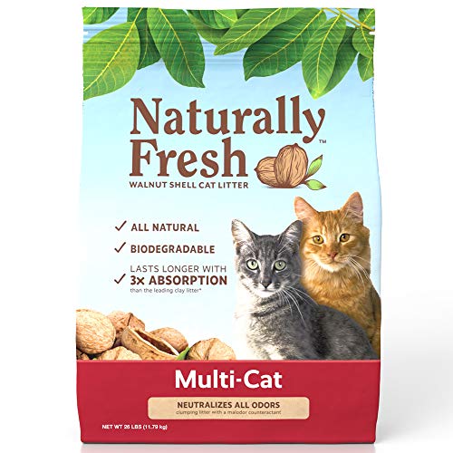 Cat Litter Made From Walnut Shells, Unscented, Multi-Cat, Upcycled, Low Dust, Sustainable, 26 Lbs
