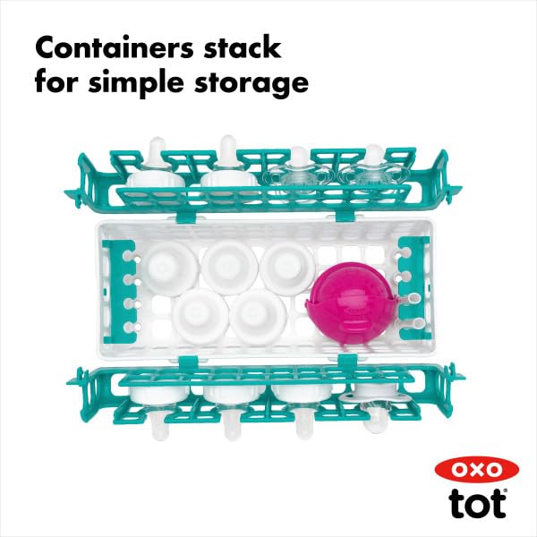 Tot Dishwasher Basket for Bottle Parts & Accessories, Teal, 1 Count (Pack of 1)
