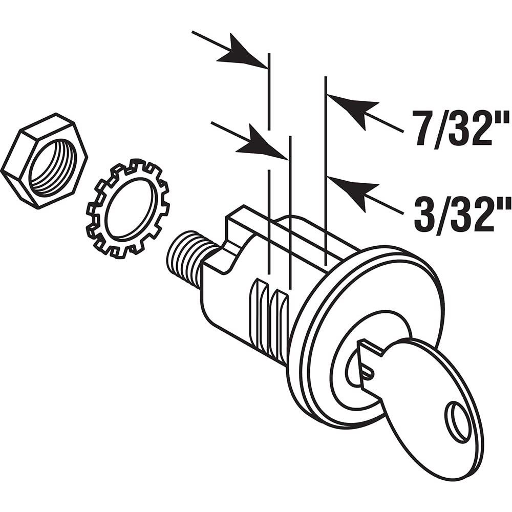Prime-Line S 4140 Mailbox Lock – Replacement, Multipurpose Mailbox Lock for Several Brands – ILCO 1003M Keyway, Opens Counter-Clockwise with 90º Rotation, Nickel Finish (1 Set)