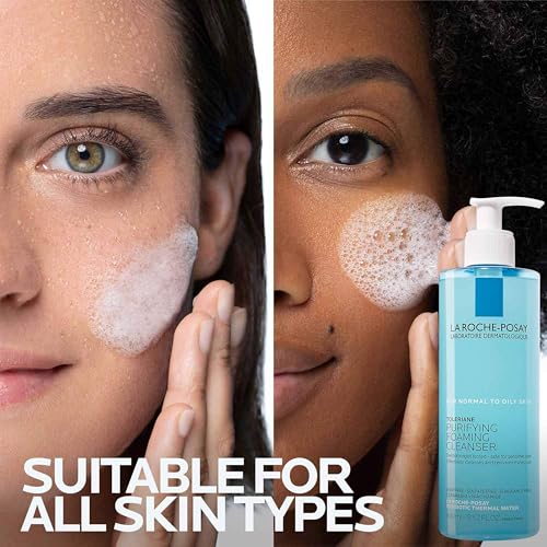Toleriane Purifying Foaming Facial Cleanser, Oil Free Face Wash for Oily Skin and for Sensitive Skin with Niacinamide, Pore Cleanser Won’t Dry Out Skin, Unscented