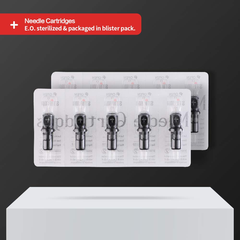 Stigma #12(11M1) Standard Disposable Tattoo Needle Cartridges with Membrane Safety Cartridges for Tattoo Artists Weaved Magnum Shader 20Pcs Standard Pack EN05-20-1211M1
