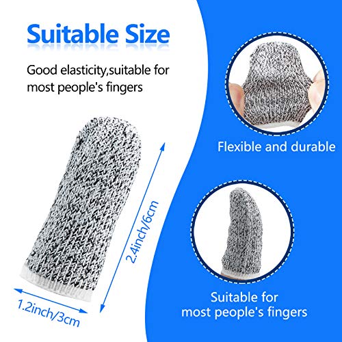 60 Pieces Finger Cots Cut Resistant Finger Protector Reusable Thumb Finger Sleeve Anti Slip Finger Protectors Guards for Kitchen Sculpture Work