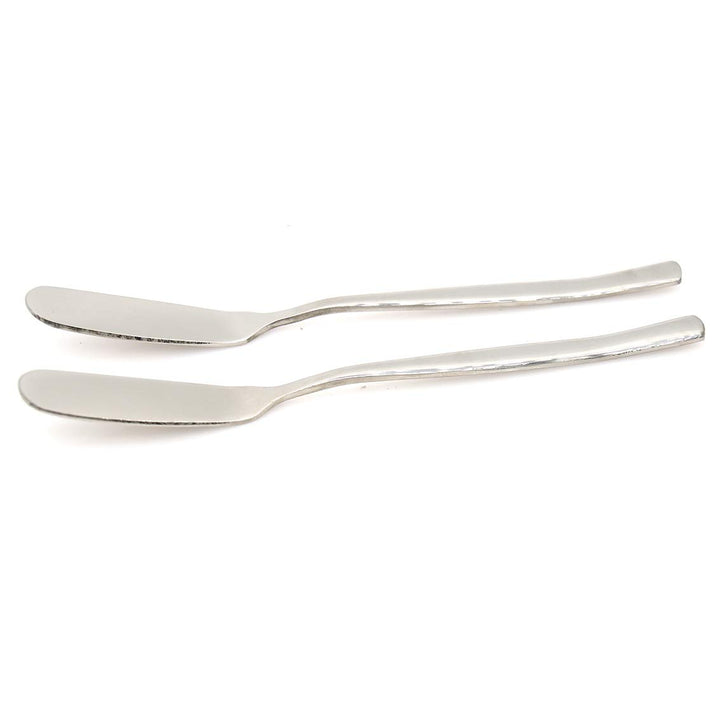 2 PCs Silvery Stainless Steel Spreader Butter Cheese Jam Cream Spreader Knife with Thickened Handle, Length 6.4 (16.3 cm)