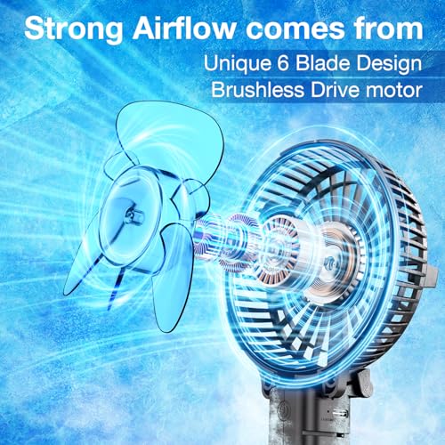 Mini Handheld Fan, USB Desk Fan, Small Personal Portable Table Fan with USB Rechargeable Battery Operated Cooling Folding Electric Fan for Travel Office Room Household Black