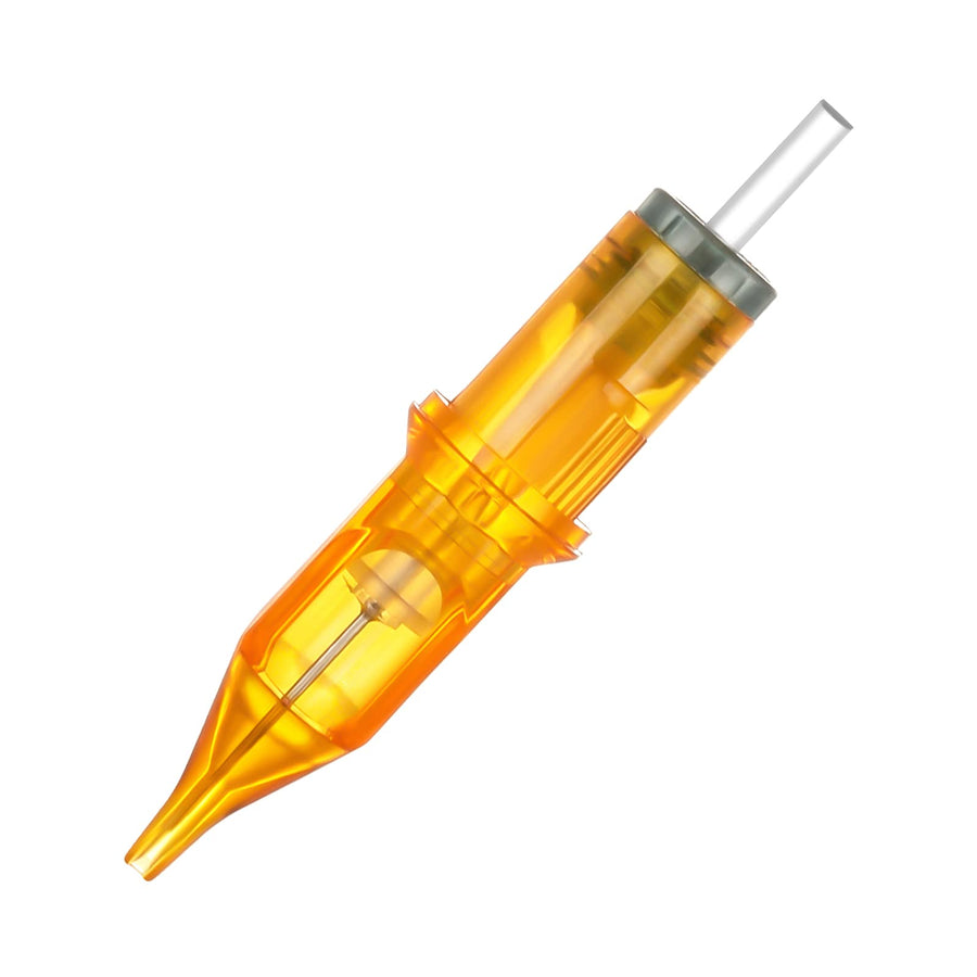Tattoo Cartridge Needles, 10pcs 3RS 5RS 7RS 9RS Round Shader Disposable Tattoo Needle for Pen Rotary Machine Tattoo Supplies (Yellow 7RS 10pcs)