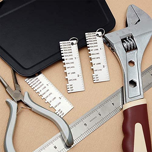 Gauge Metal Sheet Thickness Gauge Metal Gauge Tool Stainless Steel Thickness Gauge ONE-Sided Material Wire Thickness Gauge Plated Size Inspection Tool (1)