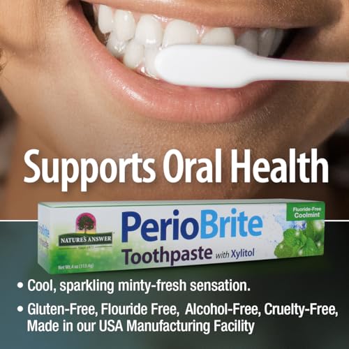 Nature's Answer Periobrite Toothpaste, 4 Ounce | Whitens Teeth | Freshens Breath | Removes Plaque | Minimizes Dry Mouth
