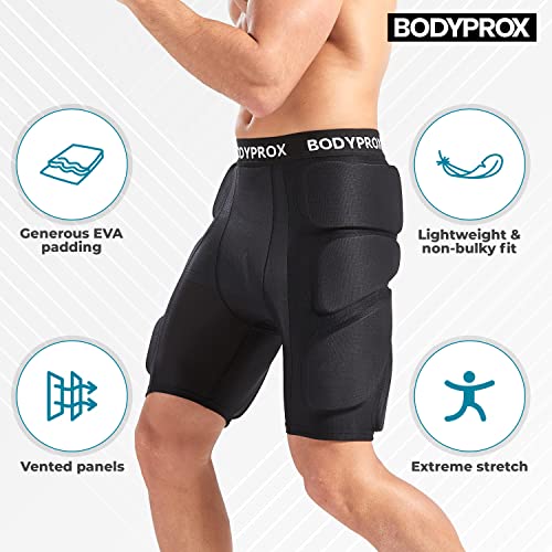 Protective Padded Shorts for Snowboard,Skate and Ski,3D Protection for Hip,Butt and Tailbone (Large) Black