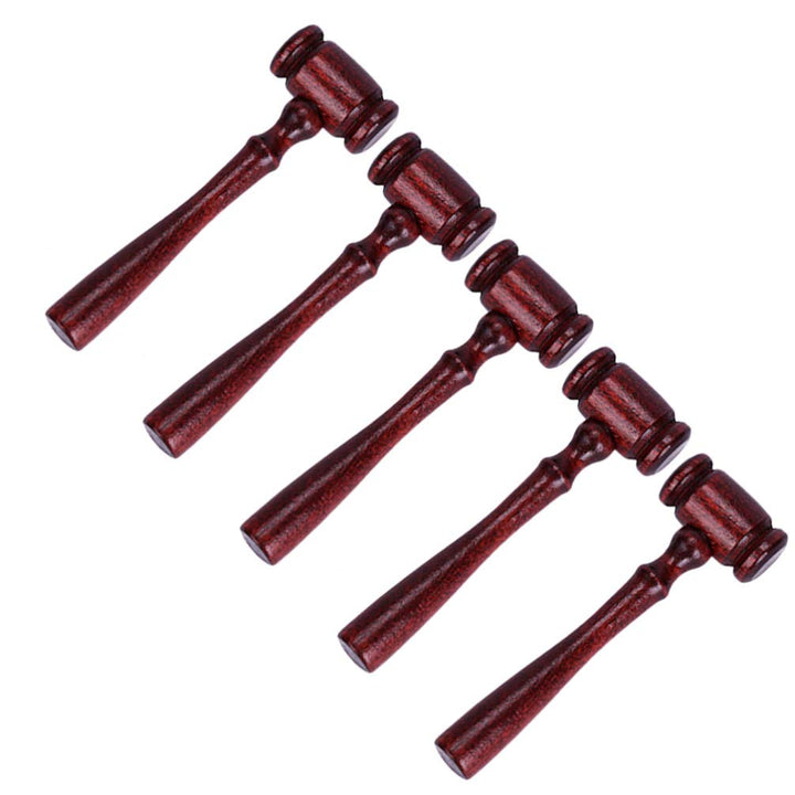 5 Pieces Wooden Gavel Judge Hammer Justice Gavel Costume Accessories Props Role Play Ordinary Lawyer Auction Justice Scales Wooden Judges Mallet for Judge