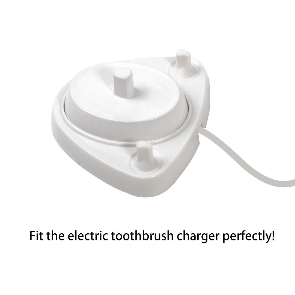 Food Safety Plastic Charging Station with Brush Head Storage and 4 Toothbrush Heads Dust-Proof Covers for Oral-B Electric Toothbrush Series