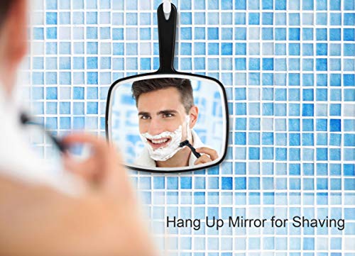 Hand Mirror, Black Handheld Mirror with Handle, 6.6 W x 9.2 L, Pack of 3