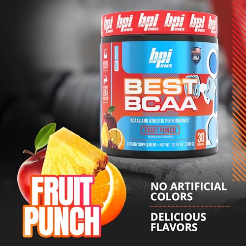 Best BCAA - Building Blocks of Protein and Muscle - Post-Workout Recovery - Weight Loss Support - Fruit Punch, 30 Servings, 300 grams