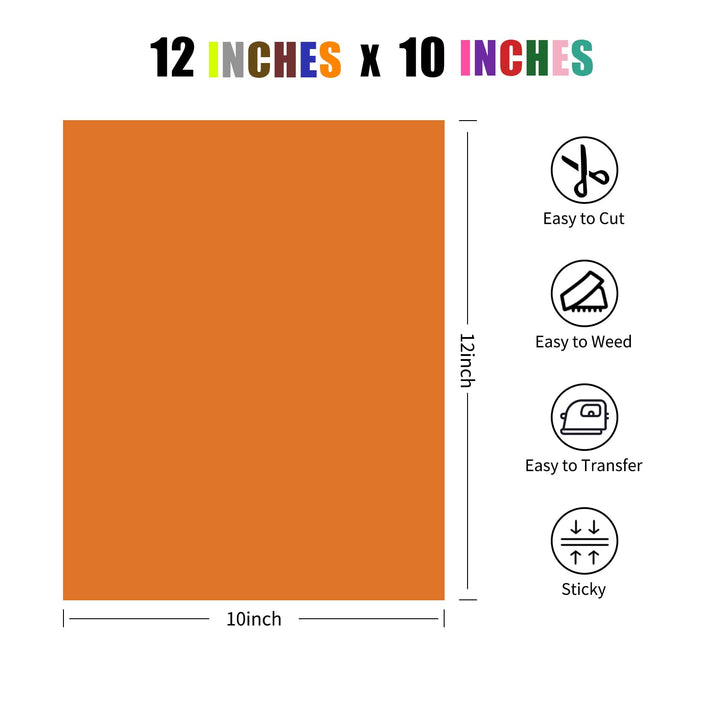 HTV Heat Transfer Vinyl Bundle 12x10 Multi-Color Iron on Vinyl Sheets for T Shirts Tops DIY - Easy to Weed&Cut Multi-Color Pack HTV Vinyl for Cricut Silhouette Cameo 4 (20 Pack)
