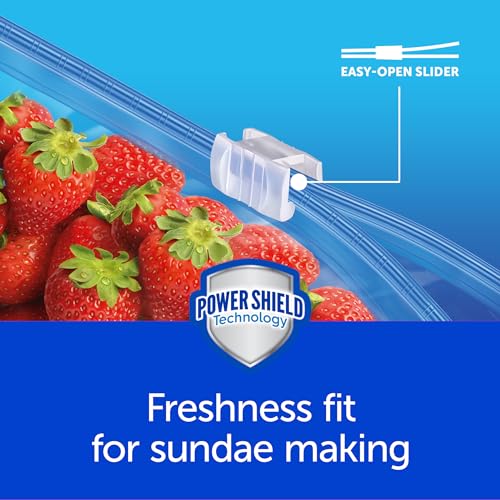 Quart Food Storage Freezer Slider Bags, Power Shield Technology for More Durability, 136 Bags Total