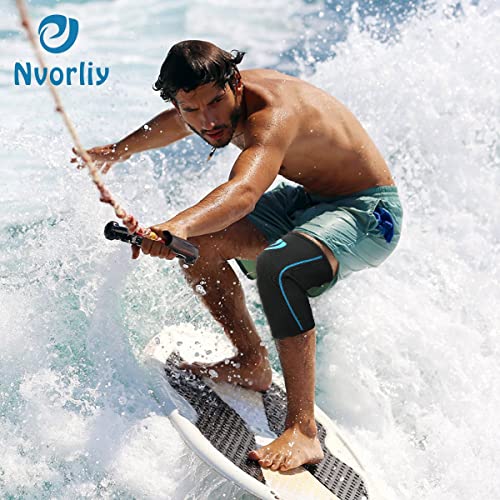 Knee Compression Brace Support for Swimming, Aquatic, Sailing, Scuba Diving, Surfing, Paddle Boarding, Kayaking, Water Sports or Injury Recovery - Water Resistant Sleeve, Fit Women & Men (2XL)