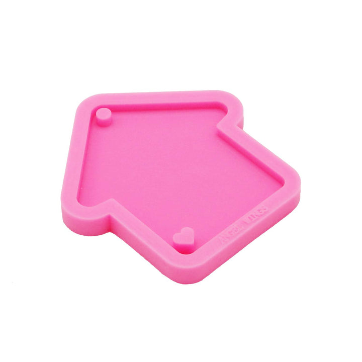 Shiny Glossy Christmas House Shape Resin Keychain Mold Epoxy Resin Silicone Molds Key Ring Pendant Molds Resin Home Decoration Mould for DIY Cute House Clay Mold Chocolate Fondant Molds