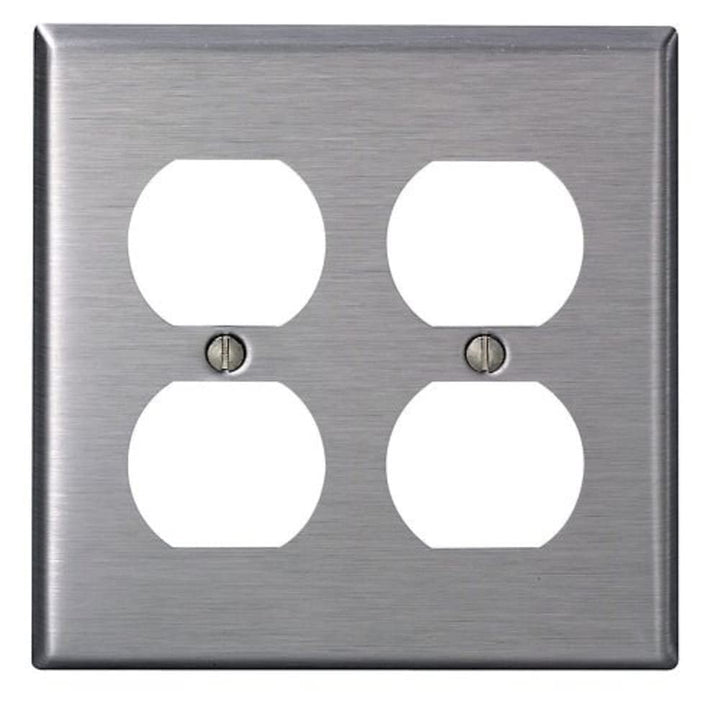 84016-40 2-Gang, Duplex Device Receptacle Wallplate, Standard Size, Device Mount, Stainless Steel