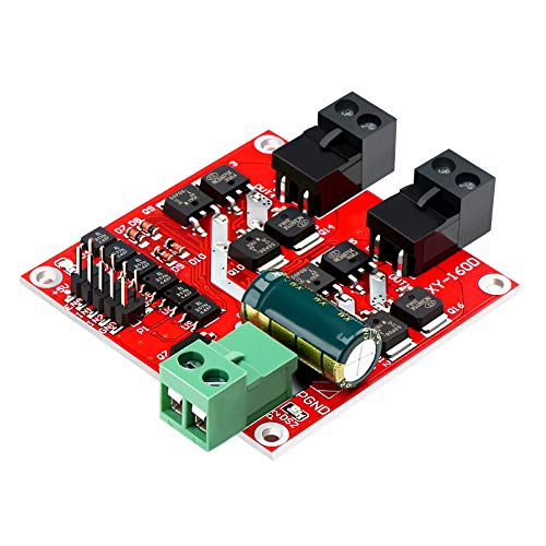 DC Motor Driver, L298 Dual H Bridge Motor Speed Controller DC 6.5V-27V 7A PWM Motor Regulator Board 12V 24V Electric Motor Control Module Industrial 160W with Optocoupler Isolation