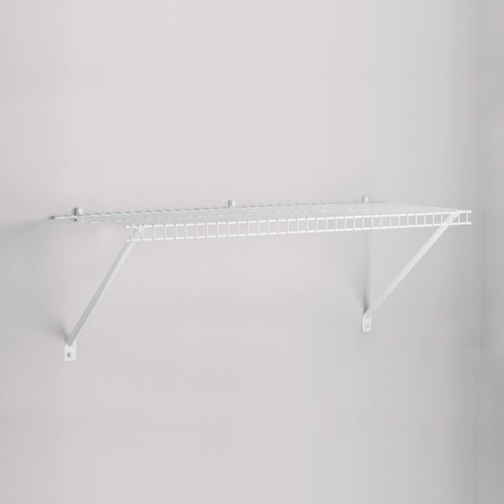 Direct Mount Wall Shelf, 2 Ft. Wide, Mounting Hardware Kit Included, White, Wire Shelving Organizer System for Home/Laundry/Bathroom/Mudroom/Pantry/Linen Closet, 2' Length, Metal
