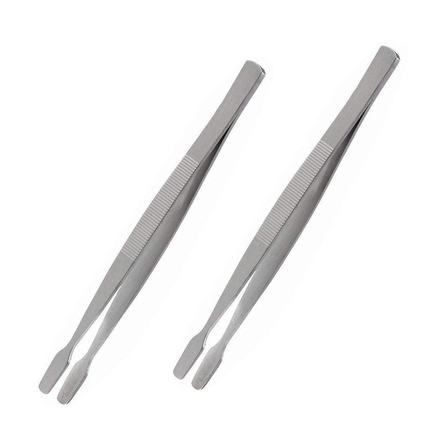 Stamp Tweezers Philately Collector Tools 2pcs (Silver)