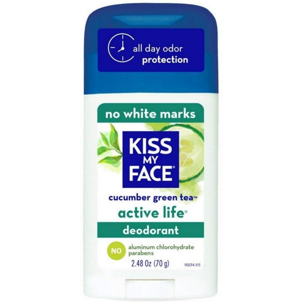 Kiss My Face Active Life Stick Deodorant, Cucumber Green Tea, 2.48 Ounce (3 Pack)