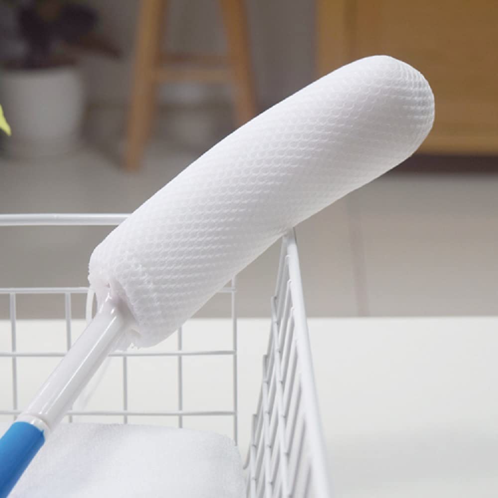 Body Back Bath Brush, Curve Long Handle Mesh Bag Sponge Rubbing Back Shower Brush, Replaceable Scrubbing Brush,Exfoliating Skin and A Soft Scrub Back Brush,Length is 15.35 Inch/39cm