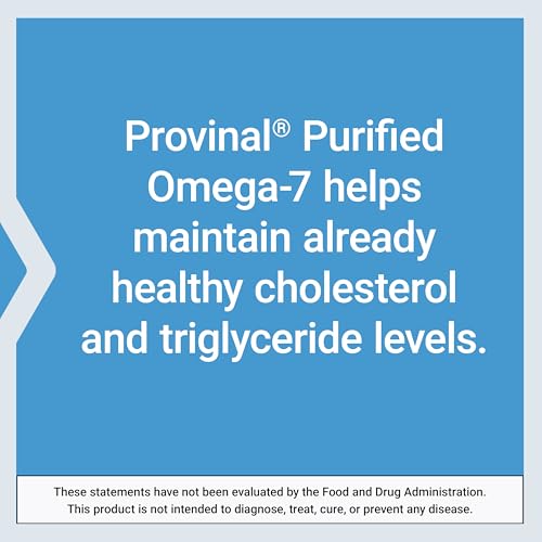 Provinal Purified Omega-7 - Daily Essential Omega 7 Fatty Acids Supplement, Palmitoleic Acid Fish Oil For Heart Health & Inflammation Management - Gluten-Free, Non-GMO - 30 Softgels Month Supply