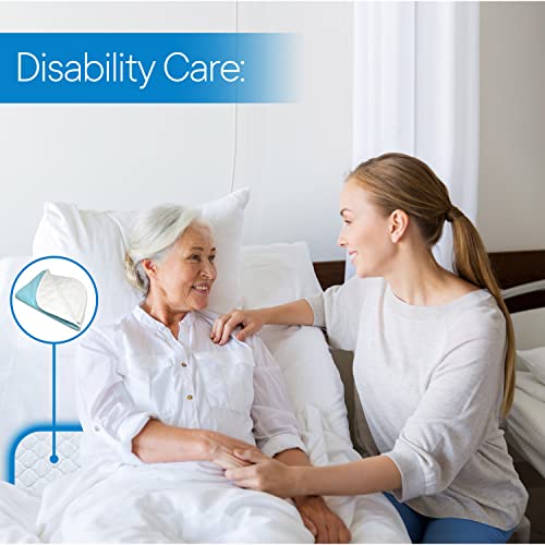 Ultra Soft 4-Layer Washable and Reusable Incontinence Bed Pad - Waterproof Bed Pads with 4 Convenient Handles to Assist in Home Health Care, 34X54 Inch