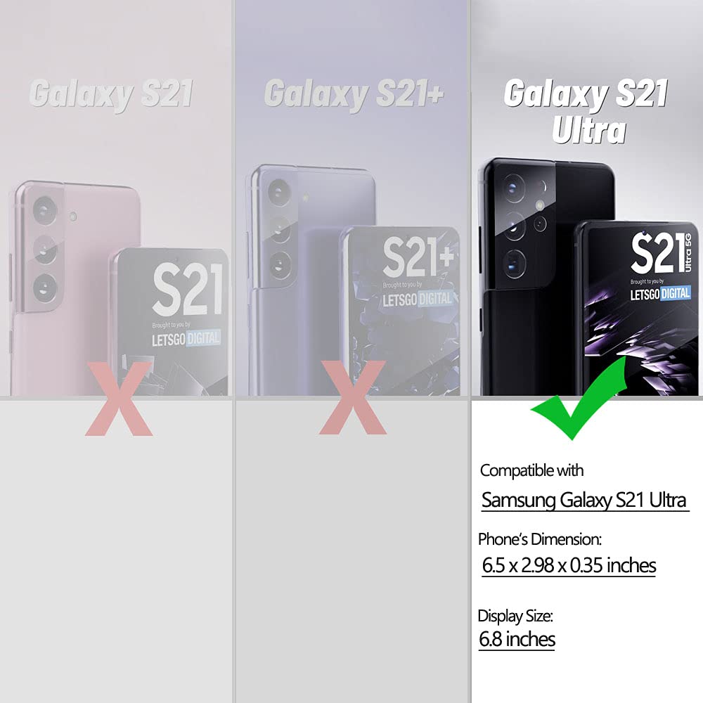 Clear Case for Samsung Galaxy S21 Ultra 5G Hybrid Design Shockproof Bumper Protective Cell Phone Back Cover Hard PC Back + Flexible TPU Raised Bezel with Airbags Corners