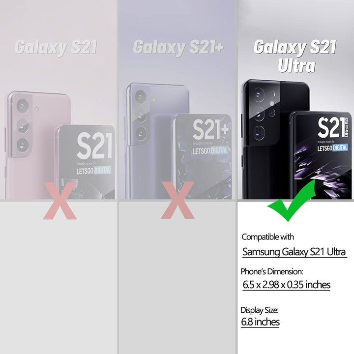Clear Case for Samsung Galaxy S21 Ultra 5G Hybrid Design Shockproof Bumper Protective Cell Phone Back Cover Hard PC Back + Flexible TPU Raised Bezel with Airbags Corners