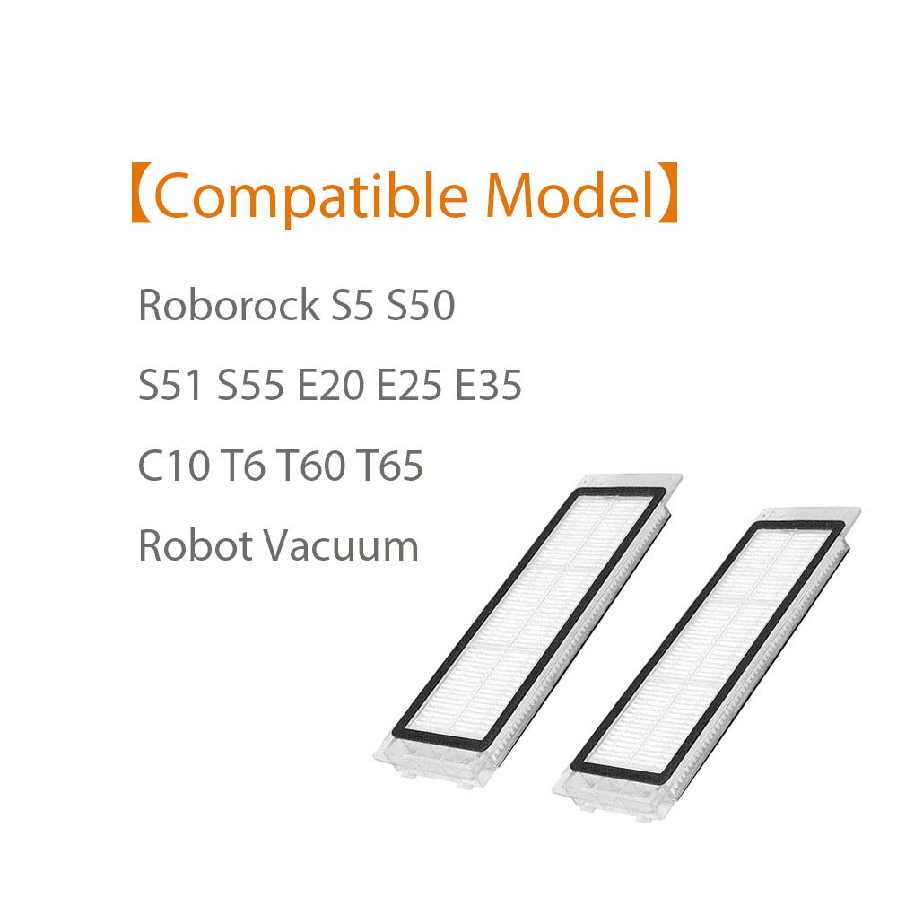 Filters Replacement for Roborock S5 E20 E25 E35 C10 S50 Xiaomi Mi Mijia Robot Vacuums,4-Pack