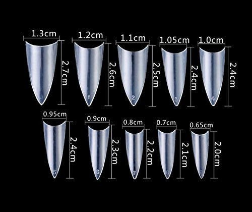 500 Pieces Artificial Nail Art Tips DIY Nail Art Nail Salons (Transparent)