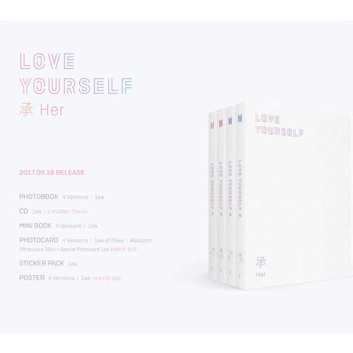 Bangtan Boys 5th Mini Album Love Yourself 'HER' (Incl. One Random Acrylic Photocard) (Ver V)