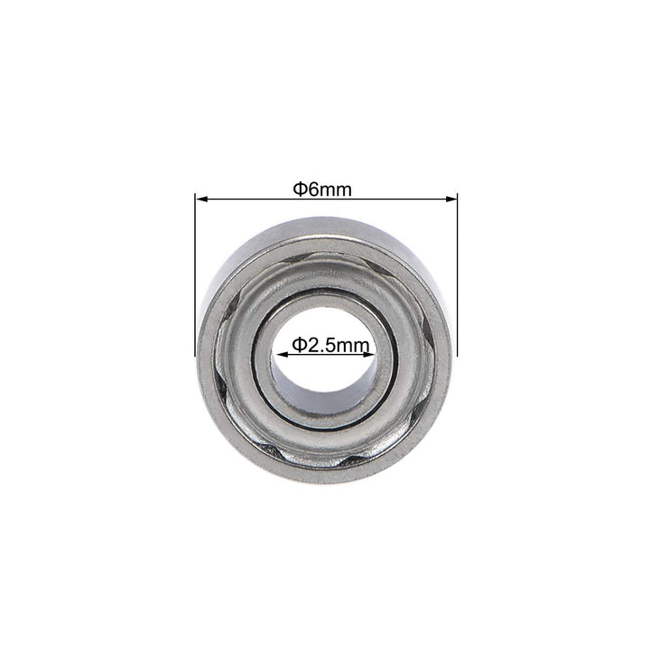 682XZZ Deep Groove Ball Bearings 2.5mm Inner Dia 6mm OD 2.6mm Bore Double Shielded Chrome Steel Z2 10pcs