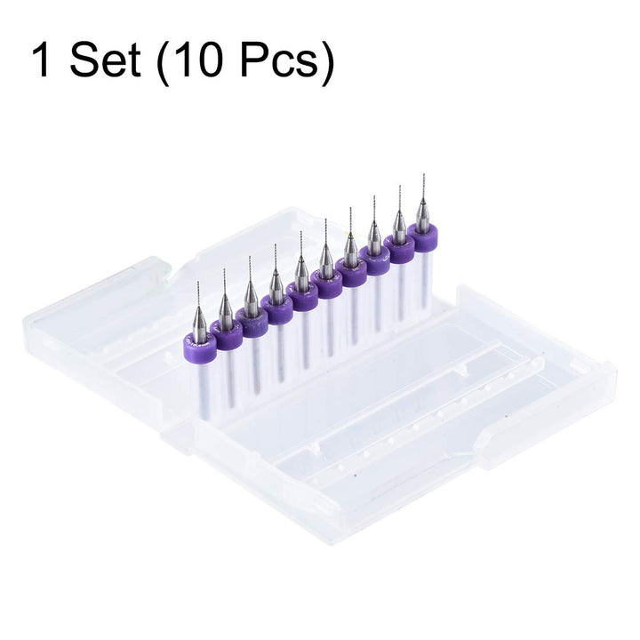 PCB Drill Bits 0.4mm Tungsten Carbide Rotary Tool Jewelry CNC Engraving Print Circuit Board Micro Drill Bits 1/8 Inch Shank 1 Set (10 Pcs)