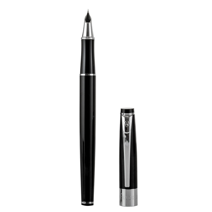 Luxury Black Fountain Pen with Beautiful Case Set, Fine Silver Nib and Refillable Converter. Perfect Calligraphy Pens to Make Your Point. Works Smoothly with International Disposable Ink Cartridges