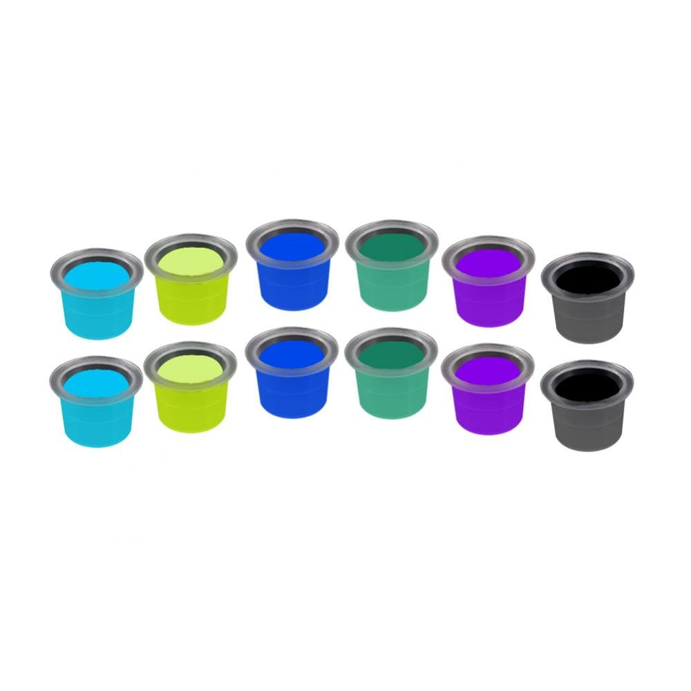 L: Filfeel 100Pcs/Set Tattoo Ink Cap Cup Pot Medium Large Plastic Microblading Pigment Accessories Holder For Tattoo Machine, Tattoo Supplies, Tattoo Needles, Tattoo Kits(L)
